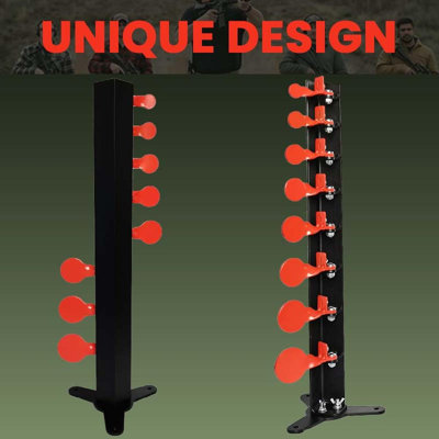 Arbre de duel en acier robuste à 8 cibles avec support de pigeon d'argile, cible de tir réactif à réinitialisation automatique pour la pratique dans la cour et à l'extérieur