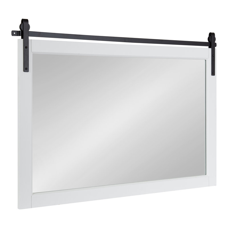 Miroir mural Strickler, 26,75 po x 38 po, Noir / blanc