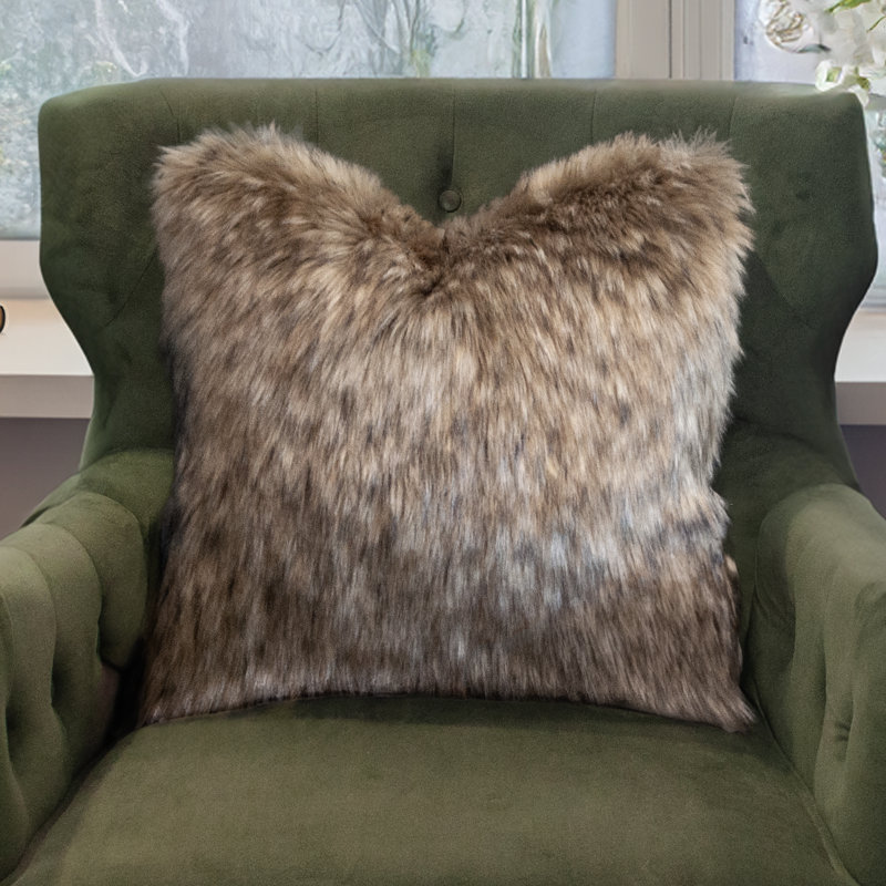 Coussin en fausse fourrure simple face Thomas Collection®, Carré 22 po