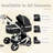 Convertible Baby Stroller, Folding High Landscape Infant Carriage, Adjustable Canopy, Diaper Bag, Anti-Shock-118303000