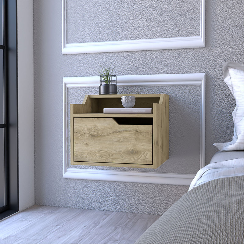 Floating Nightstand Chester, Bedroom, Macadamia, Beige