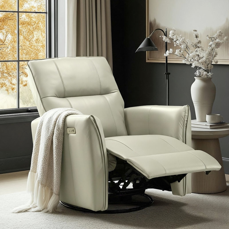 Fauteuil inclinable électrique pivotant de 31,5 po Coamhan, Gris clair