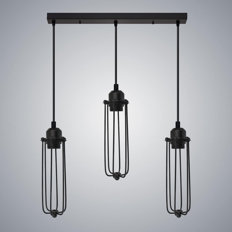 Annaluiza 3 - Light Black Caged Pendant