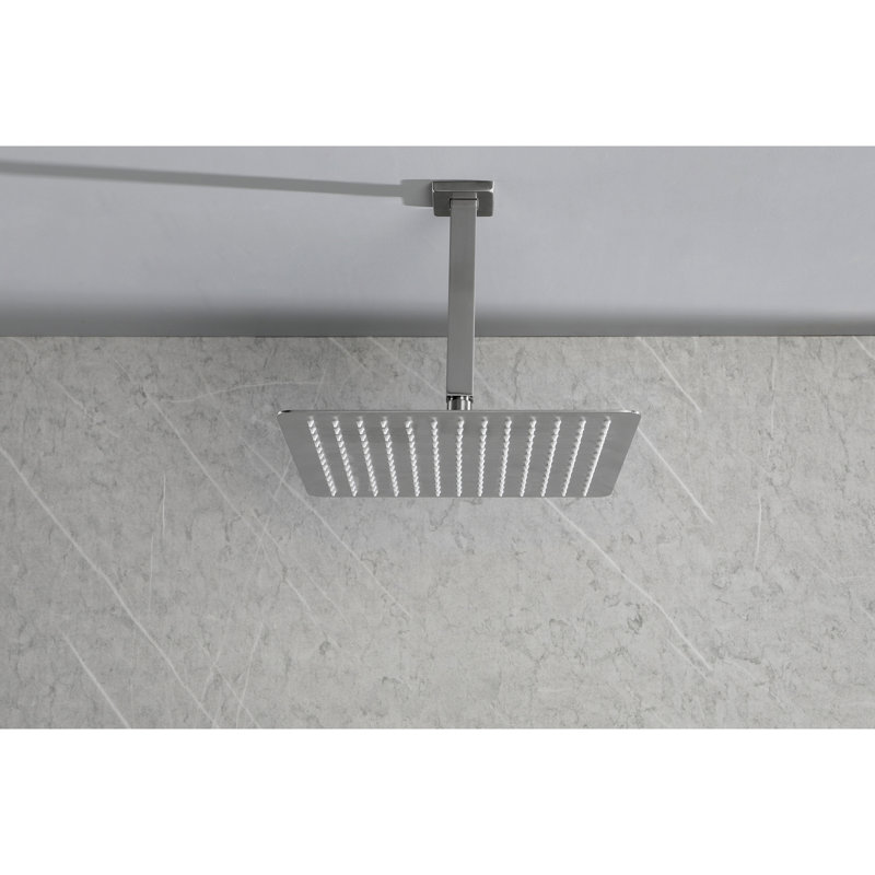 Stainless Steel Shower Head For Rainfall - Brushed Nickel, High , Water Saving, Self-Cleaning, Fits Standard Arms Nickel Steel, Suits Various