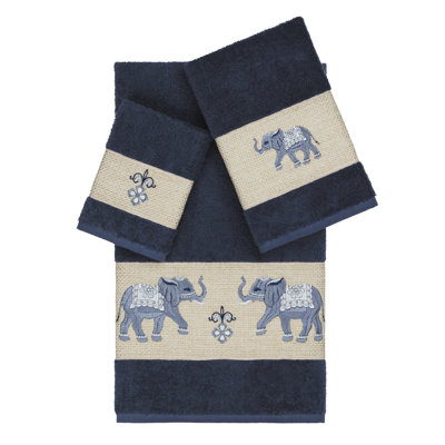 Quinn 100% Turkish Cotton Embellished 3 Piece Towel Set