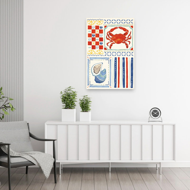 Coquillage coquillier social II, océan côtier, reproduction d'art mural, 36" H x 24" W