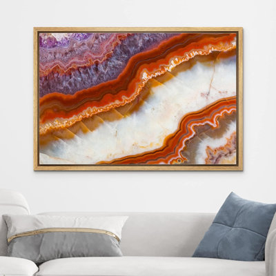 «Mauve rouge, blanc, gemme, paysage de cristal, gros plan, impression sur toile»