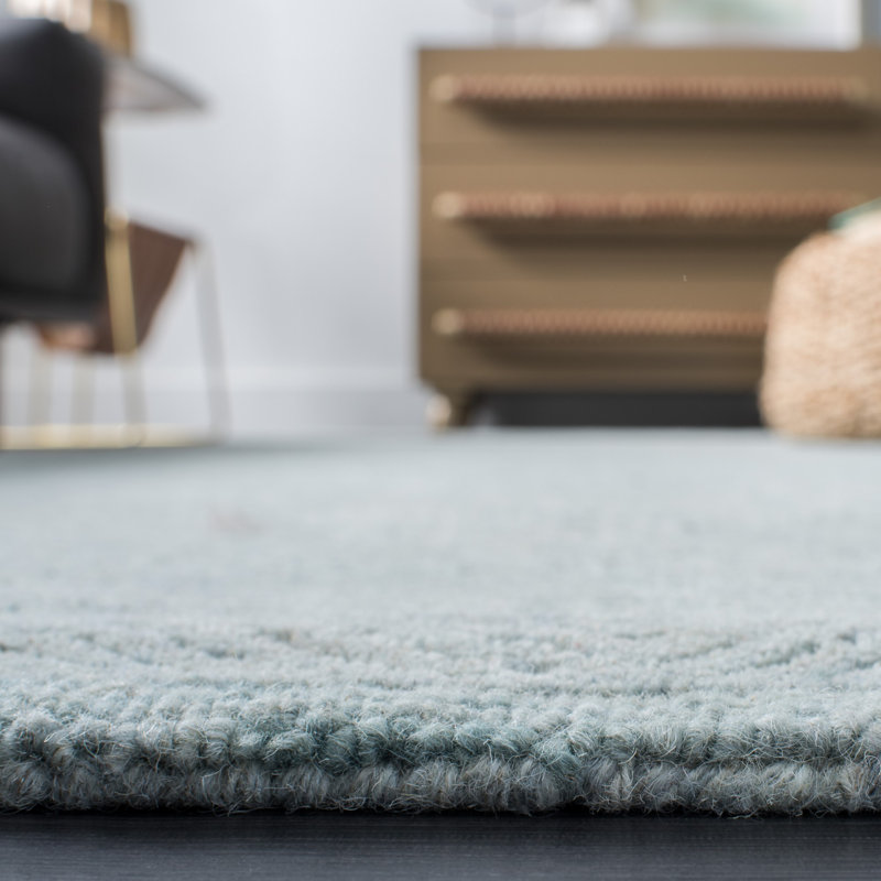 Tapis en laine touffeté à la main Ahmyiah, Rond 6 pi