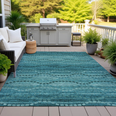 Tapis turquoise intérieur / extérieur lavable à la machine