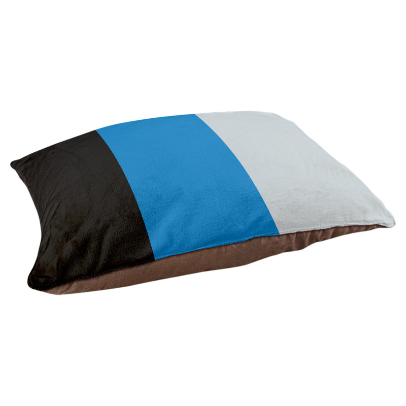 Coussin Designer, Grand (L 40 po x l 50 po), Noir / bleu / argent