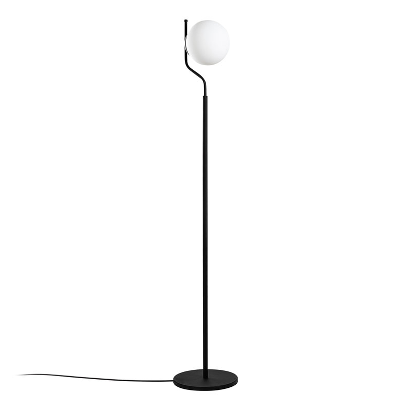Stylish Metal Floor Lamp, Black, 11.8 x 11.8 x 66.1 inches | Base Plate Ø11.8 inches, Cable Length 98.4 inches, On/Off Switch on Cable | E27 Socket (Max 40W, Bulb Not Included) | Modern & Elegant Design for Home & Office