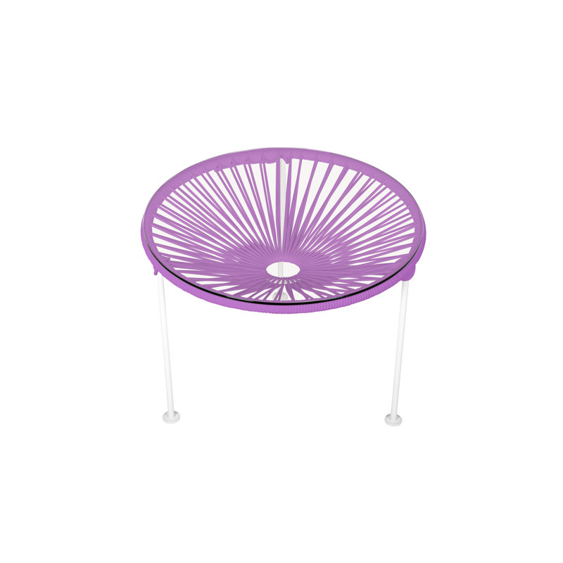 Zicatela Indoor Handmade Coffee Table, Orchid, White