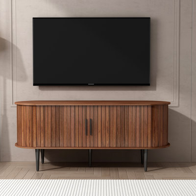 Tv Stand, 47" Modern Tv Console Table With Storage Compartment And Sliding Door, Gaming Entertainment Center With Cabinet For Living Room, Bedroom, Of
