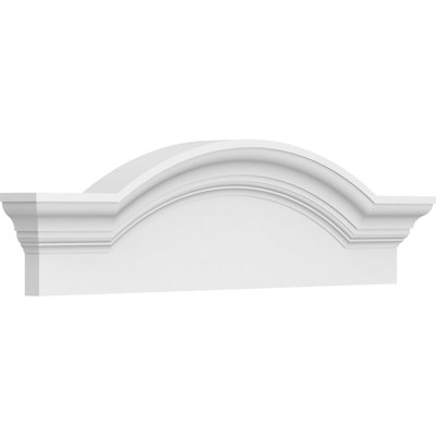 26"W x 7-1/2"H x 2-1/2"P Segment Arch W/ Flankers Smooth Architectural Grade PVC Pediment