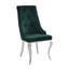 Ensemble de 2 chaises d'appoint en tissu et acier inoxydable Dekel Green-2060089159