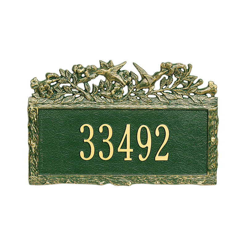 Plaque d'adresse murale 1 ligne Woodland, Cuivre antique, Oui