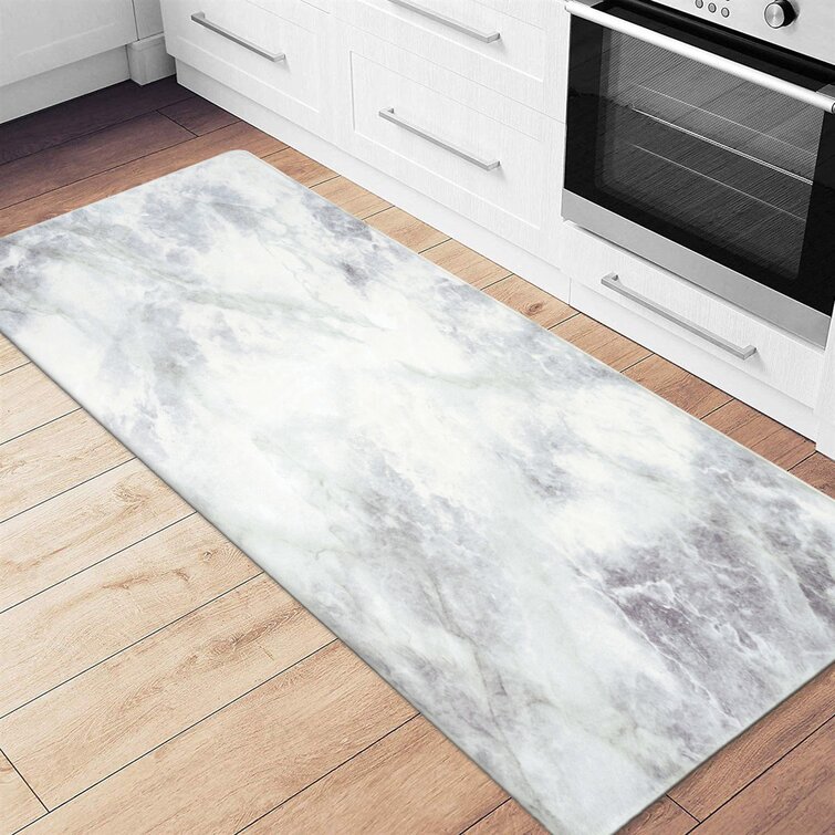  Colorful Star Anti Fatigue Kitchen Rug Leather Runner Mat  Waterproof Non Slip Cushioned Kitchen Floor Mats Memory Foam Padded Kitchen  Comfort Mat for Sink Floor Laundry 17 x 47 Luxury White