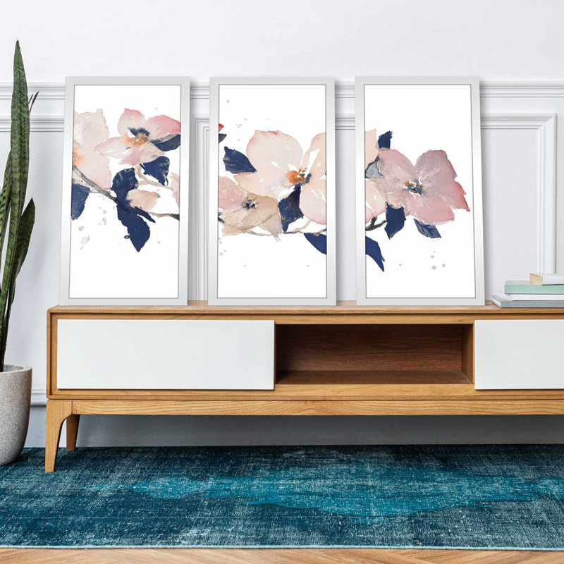 « dogwood branch », reproduction de peinture à l’aquarelle à multiples images, L 40,5 po x H 25,5 po x P 1 po