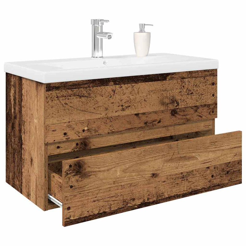 Bennjamin 80mm Single Bathroom Vanity with Integrated Ceramic Basin