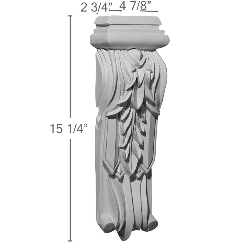 Corbeau à abattants Endurathane, l 4 7/8 po x P 2 3/4 po x H 15 1/4 po, apprêté en usine