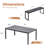 3 Pieces Patio Dining Set with 63" Rectangualr Dining Table and 2 Faux Wood Benches -432450278