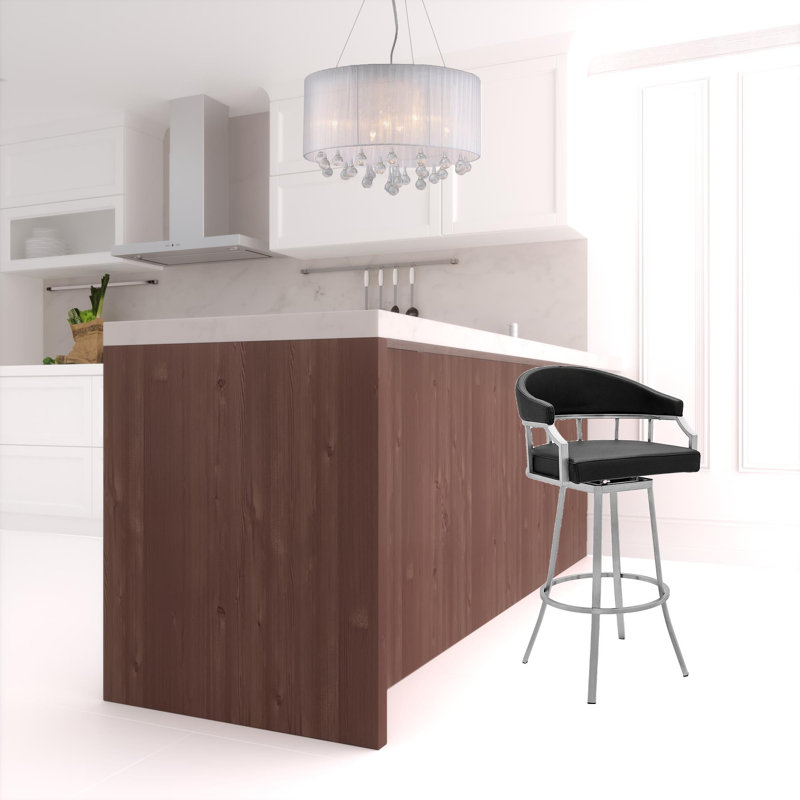 Chaise de bar en similicuir et fer, Noir, Tabouret de comptoir (siège d'une hauteur de 26 p