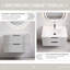Meuble-lavabo de salle de bain avec lavabo en céramique - Meuble-lavabo flottant mural gris avec tiroirs, moderne-2129624881