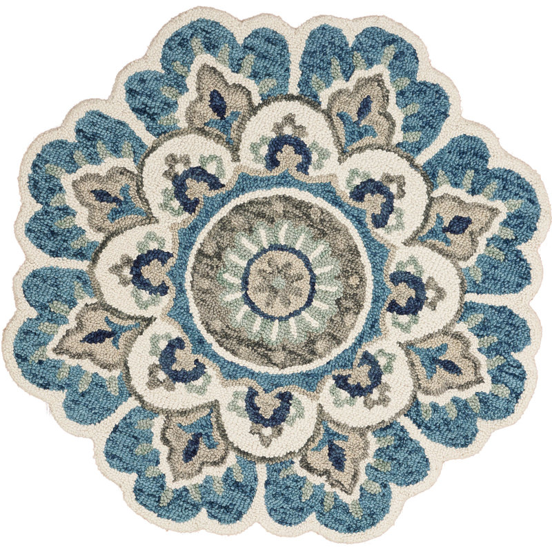 Aisosa Hand Tufted Wool Indoor Rug, Round 5'