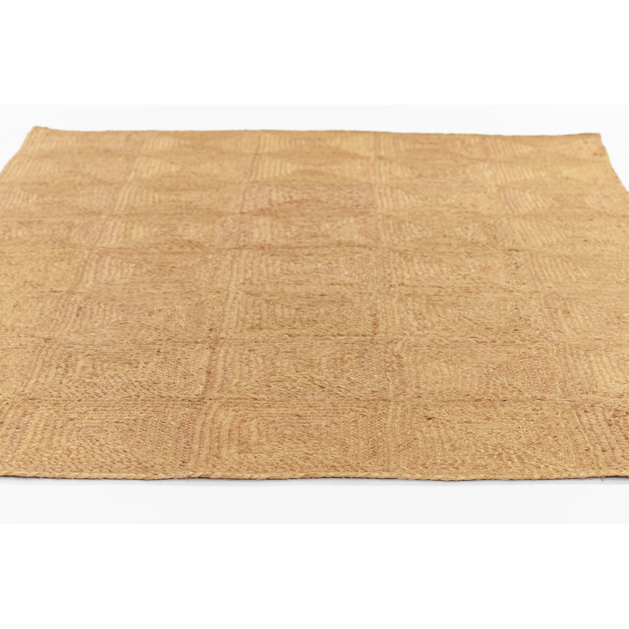 Mykonos Hand Woven Jute Geometric Natural Area Rug 7'10" X 9'10", Runner 2'3" x 8'