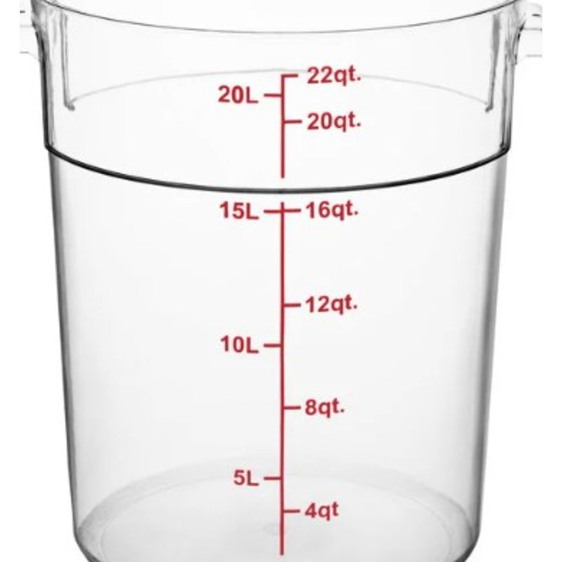Choice 22 Qt. Clear Round Polycarbonate Food Storage Container