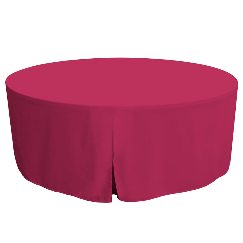 Fuchsia Round 30-Inch Polyester Fitted Table Cover