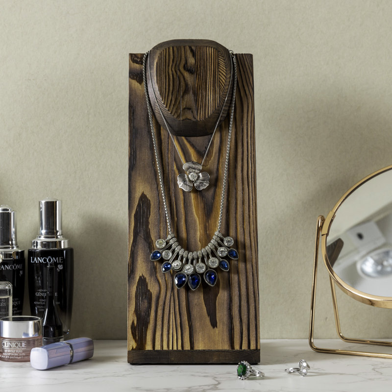 Rustic Solid Wood Necklace Jewellery Stand