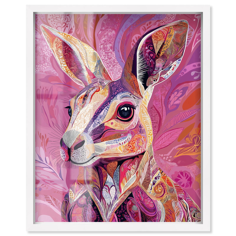 «Vibrant Marsupial Shadowbox» par Art Remedy, H 25 po x l 21 po, Blanc
