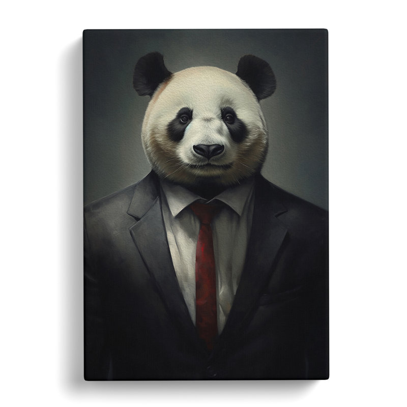 Panda In A Suit No.2 - No Frame Print, 50cm H x 35cm W x 3cm D