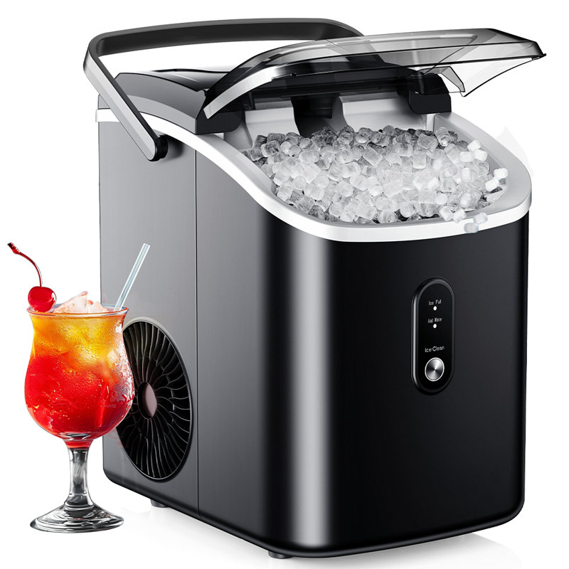 Simzlife 34 Lb. Daily Production Nugget Clear Ice Portable Ice Maker, Black