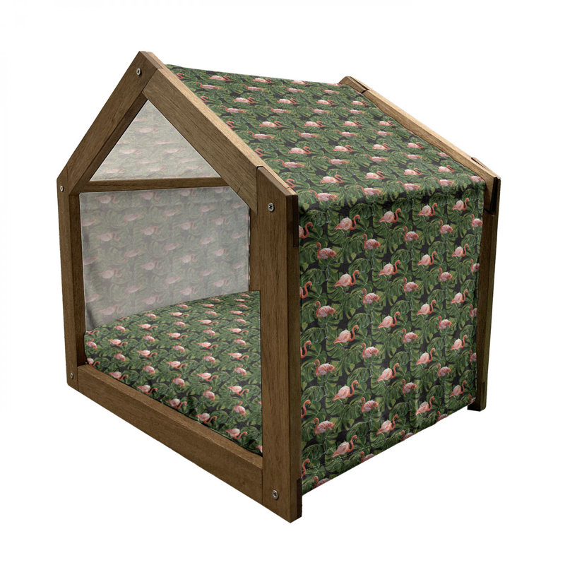 Niche pour chien en bois vert, H 22,44 po x l 23,62 po x P 17,72 po