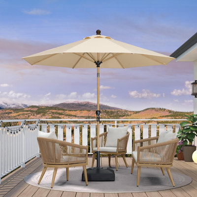  Parasol de marché extérieur 4 'x 6' en aluminium avec bouton poussoir inclinable et 8 parasols rectangulaires robustes pour la piscine