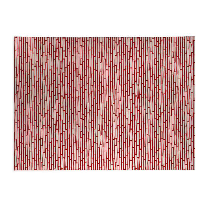 Cultural Rows Low Profile Kitchen Mat, Rectangle 3' x 5', Cranberry Red Striped