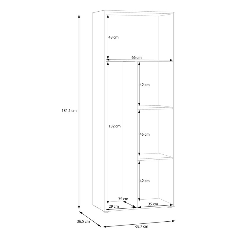 Shilu 2 Door Manufactured Wood Wardrobe, White/Oak
