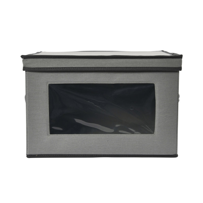 Commode en toile grise avec détails en carton, gris