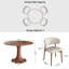 Ensemble de table de cuisine / salle à manger en bois massif (1 table, 4 chaises / 6 chaises) pour le confort du restaurant et de la maison alliant style intemporel-930703136-930703142-930930560