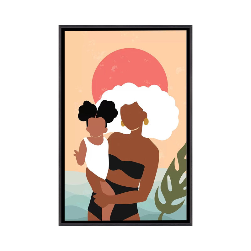 Juneteenth - impression d'art graphique, Toile avec cadre noir patiné, Pas de tapis, H 26 po x l 40 po x 1,5 po