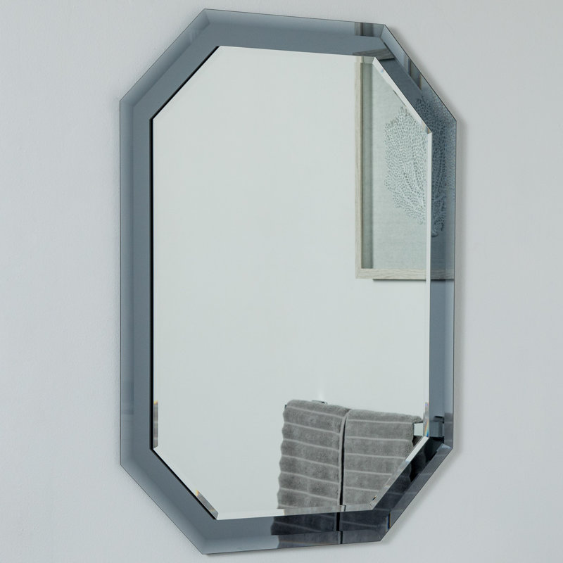 Miroir de salle de bain biseauté Aydien, Gris