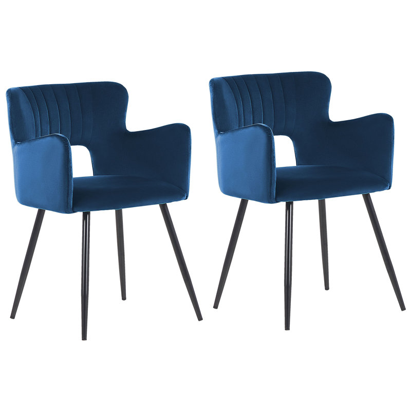 Kirssy Upholstered Dining Chair, Navy Blue, 2