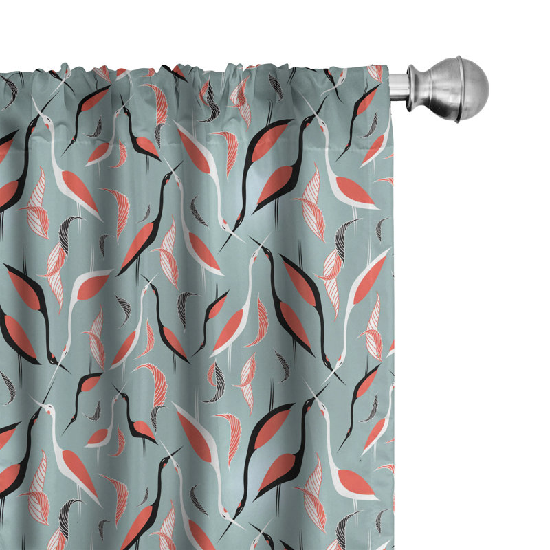 Heron Semi-Sheer Rod Pocket Curtain Panels, 28" x 63"