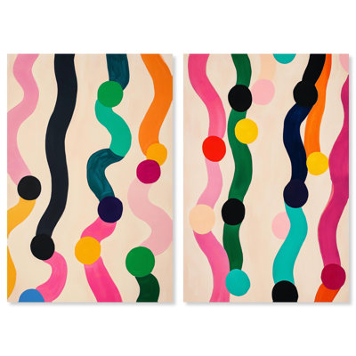 Pearl Colors Set Canvas Print Modern Abstract Art Set by Art Remedy, Black Frame, 10 x 15