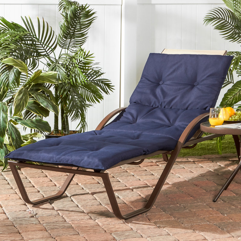 Shipton Outdoor Chaise Lounge Pad, Navy