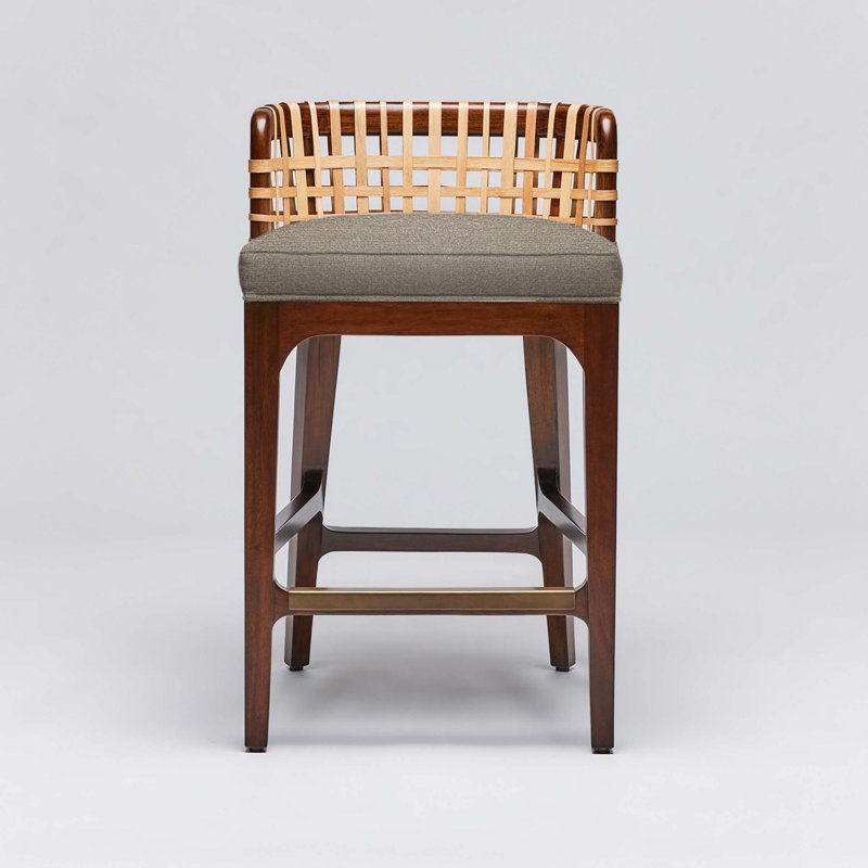 Tabouret de comptoir 26,5 po Palms, Cadre galet / châtaignier