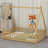 Tent-Inspired Floor Bed With Guardrails, Slats, And Playful Door Opening-953055915-953055926