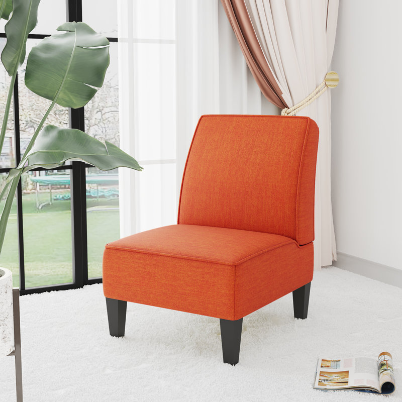 Leanne 22'' Wide Slipper Chair, Orange